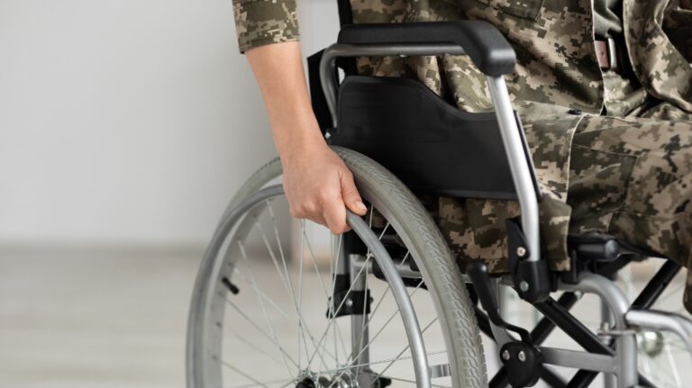 Veteran on wheelchair